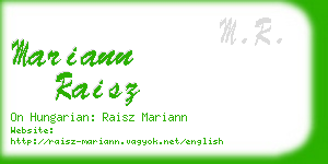 mariann raisz business card